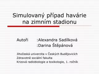 simulovan p pad hav rie na zimn m stadionu