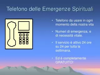 telefono delle emergenze spirituali