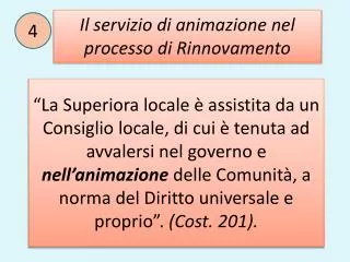 il servizio di animazione nel processo di rinnovamento