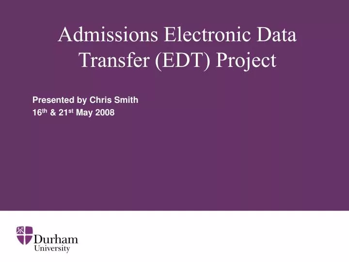admissions electronic data transfer edt project