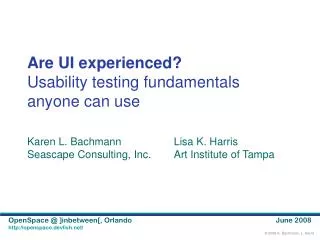 Are UI experienced? Usability testing fundamentals anyone can use
