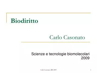 biodiritto carlo casonato
