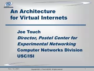 An Architecture for Virtual Internets