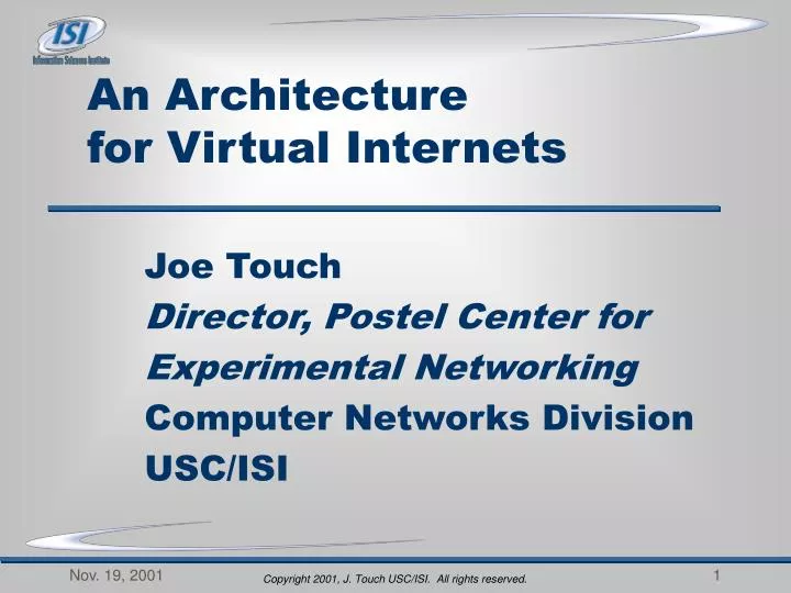 an architecture for virtual internets