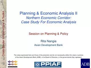 Planning &amp; Economic Analysis II Northern Economic Corridor: Case Study For Economic Analysis