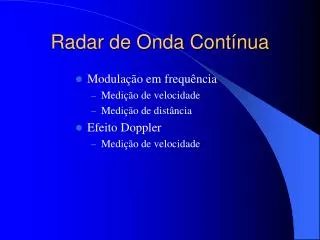 radar de onda cont nua