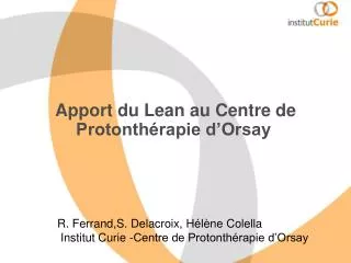 apport du lean au centre de protonth rapie d orsay