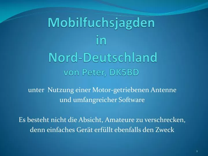 mobilfuchsjagden in nord deutschland von peter dk5bd