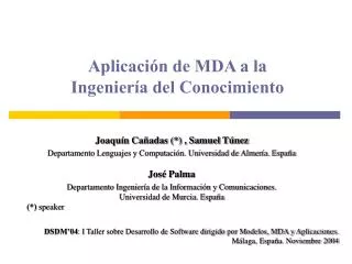 aplicaci n de mda a la ingenier a del conocimiento
