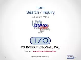 Item Search / Inquiry