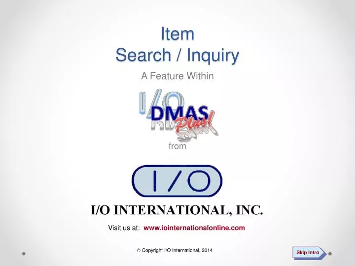 item search inquiry