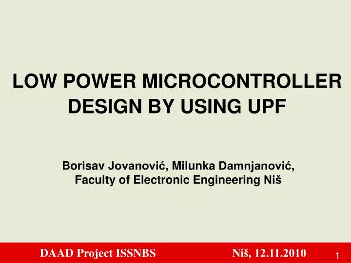 low power microcontroller design by using upf