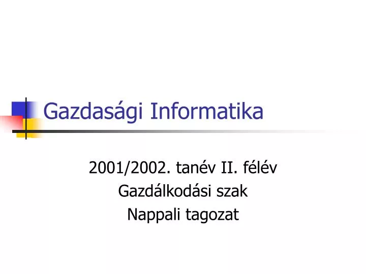 gazdas gi informatika