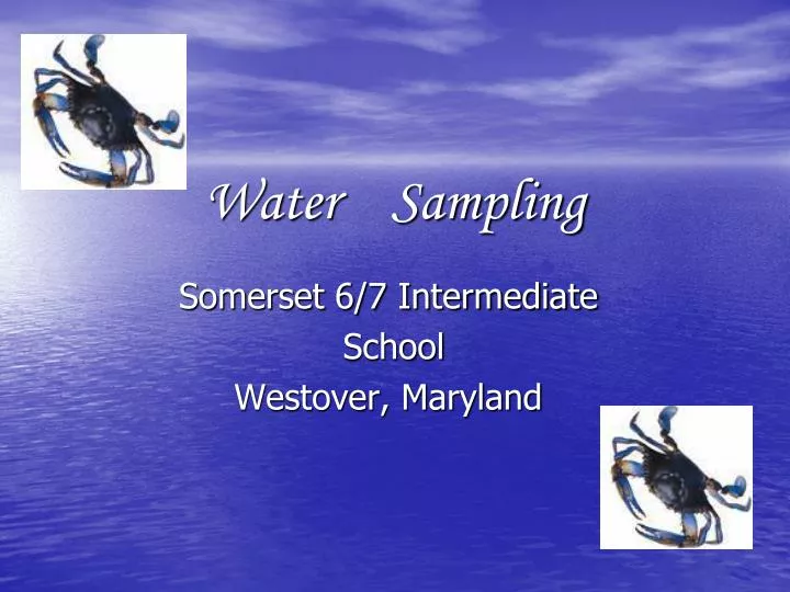 water sampling