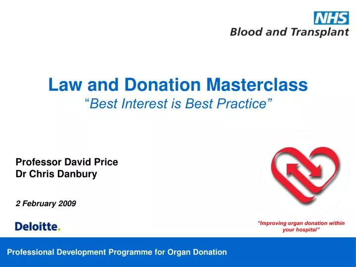 law and donation masterclass best interest is best practice