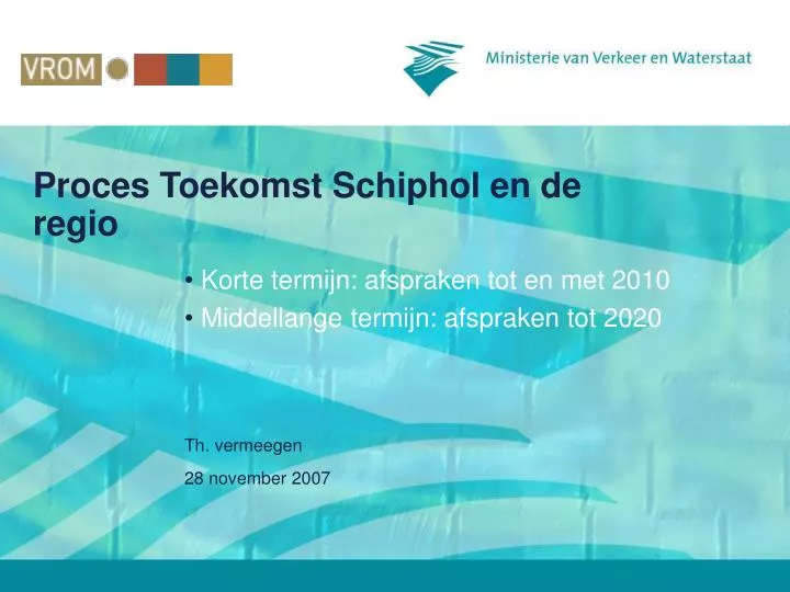 proces toekomst schiphol en de regio