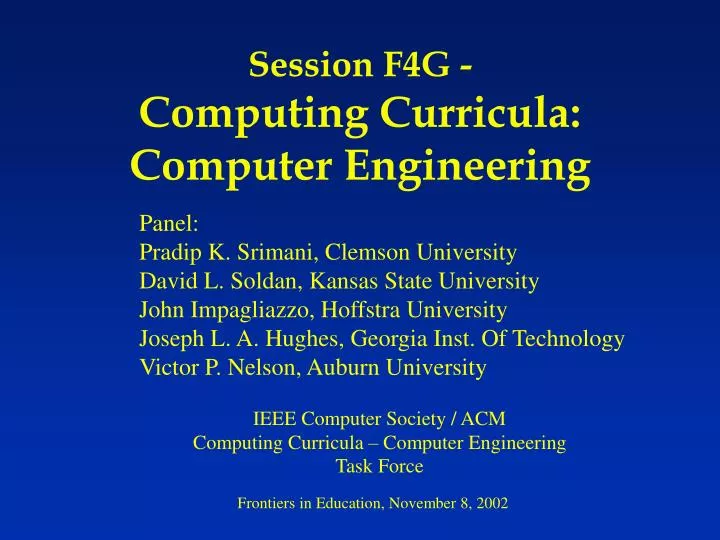 session f4g computing curricula computer engineering