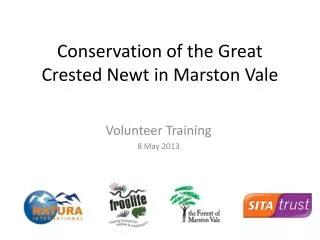 Conservation of the Great Crested Newt in Marston Vale