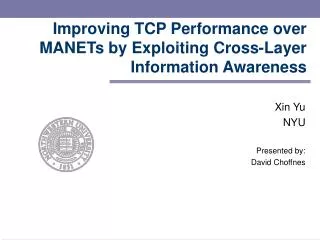 Improving TCP Performance over MANETs by Exploiting Cross-Layer Information Awareness