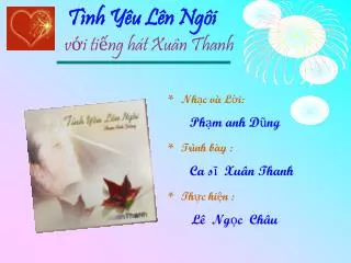 t nh y u l n ng i v i ti ng h t xu n thanh