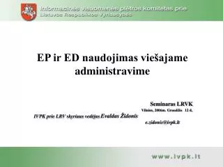 ep ir ed naudojimas vie ajame administravime