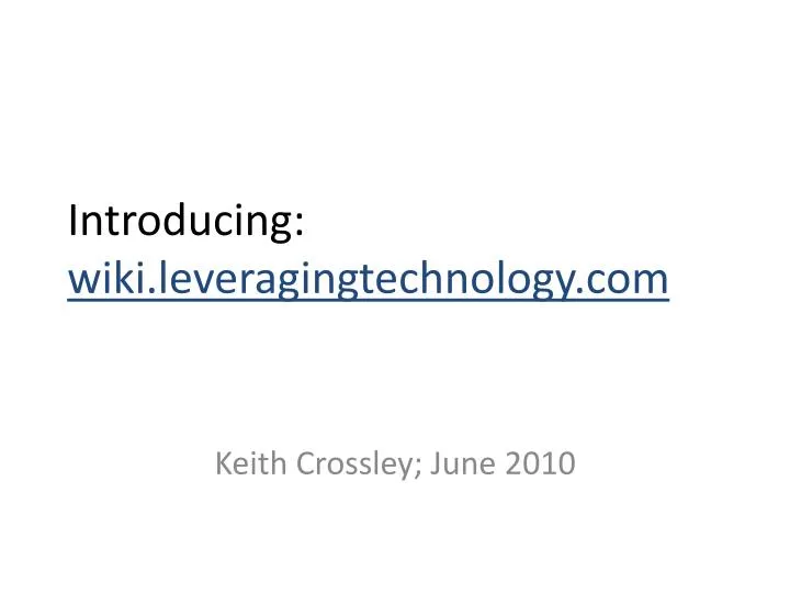 introducing wiki leveragingtechnology com