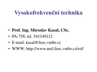 vysokofrekven n technika