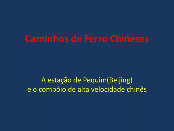 caminhos de ferro chineses