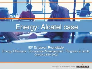 Energy: Alcatel case