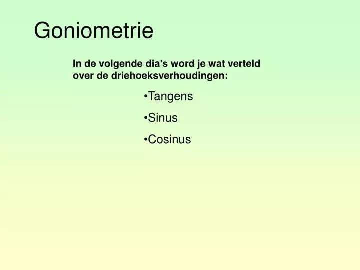 goniometrie