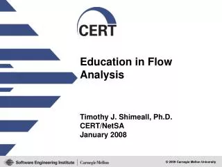 Education in Flow Analysis