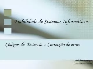 c digos de detec o e correc o de erros