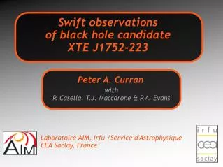 Swift observations of black hole candidate XTE J1752-223
