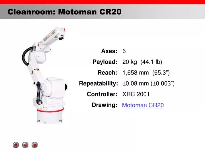 cleanroom motoman cr20