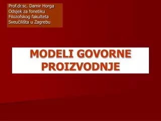 modeli govorne proizvodnje