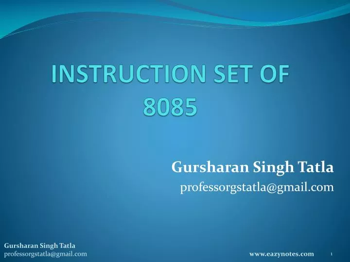 instruction set of 8085
