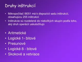 druhy in trukci