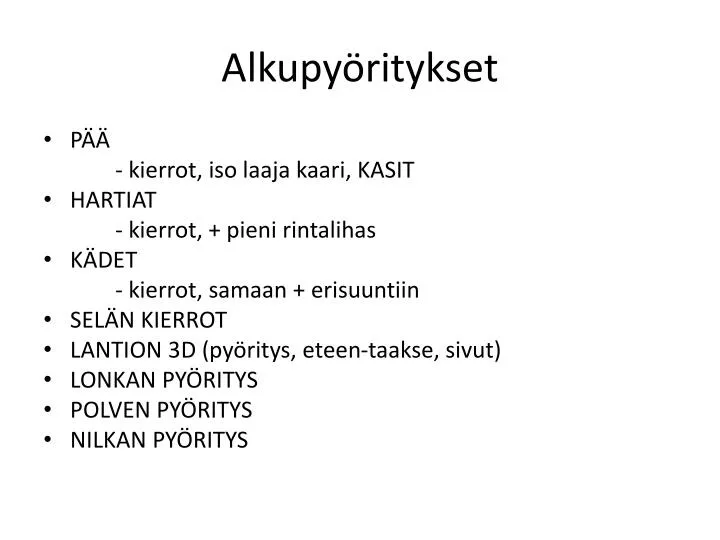 alkupy ritykset