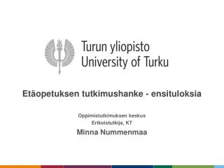 et opetuksen tutkimushanke ensituloksia