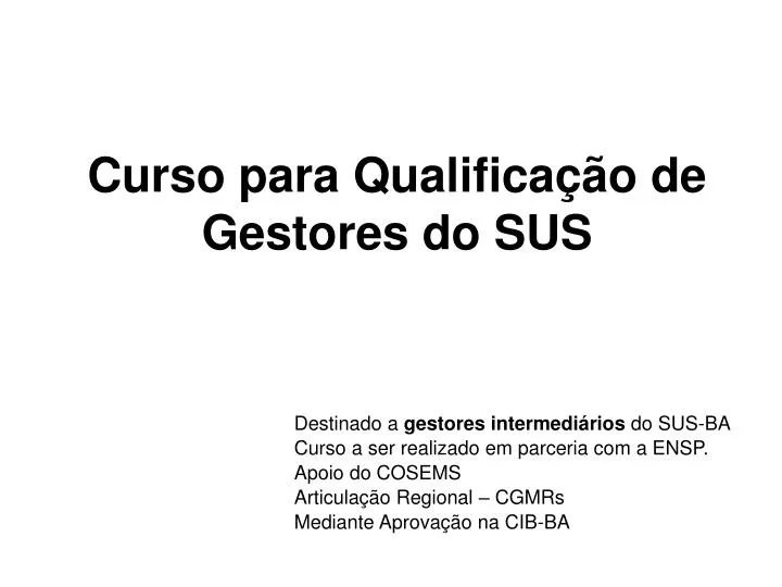 curso para qualifica o de gestores do sus