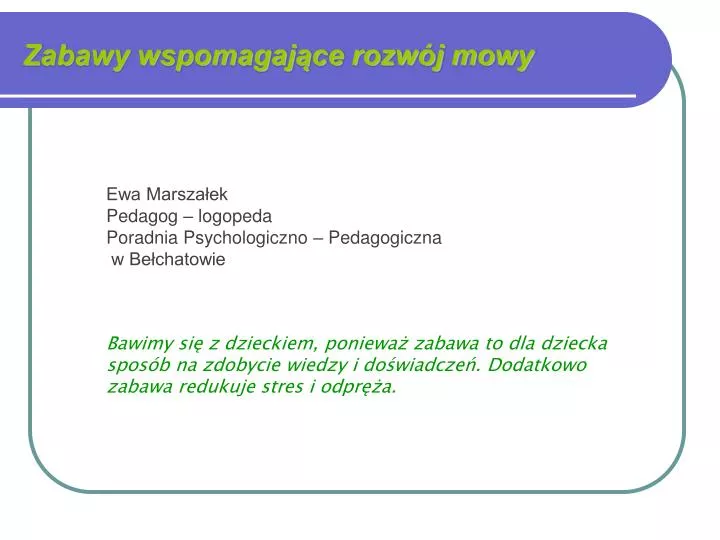 zabawy wspomagaj ce rozw j mowy