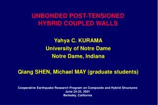 UNBONDED POST-TENSIONED HYBRID COUPLED WALLS