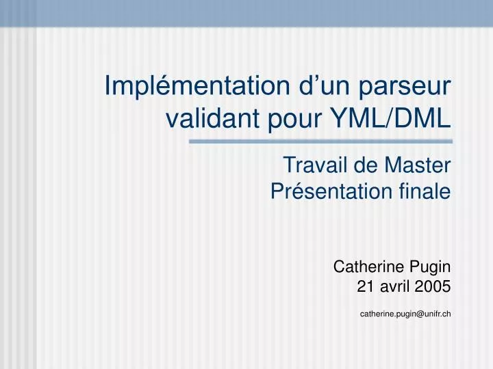 impl mentation d un parseur validant pour yml dml