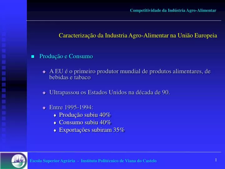 caracteriza o da industria agro alimentar na uni o europeia