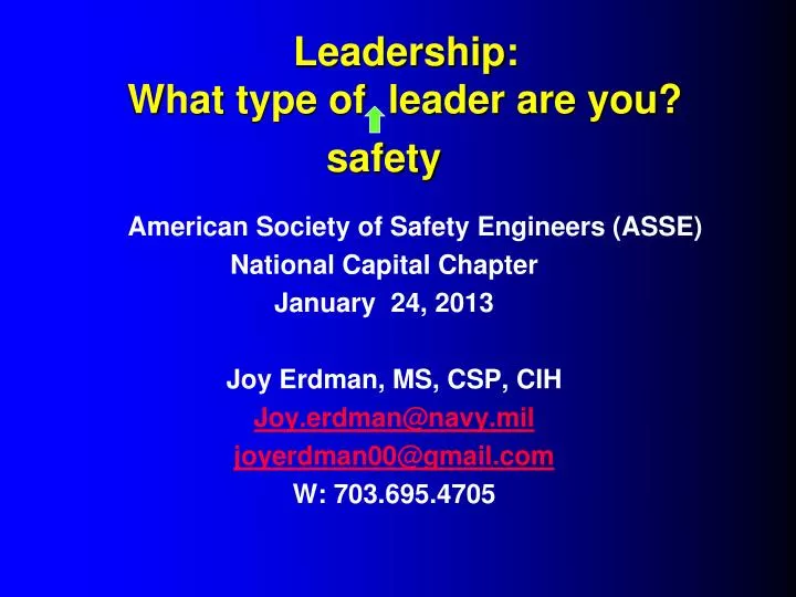leadership what type of leader are you safety