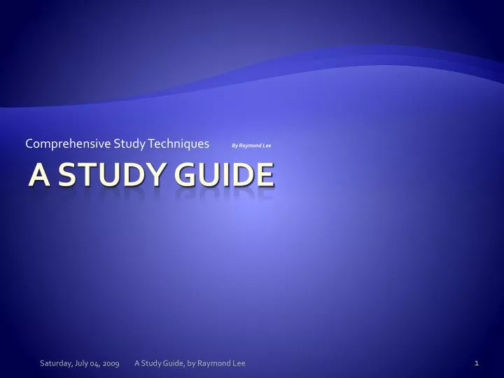 comprehensive study techniques
