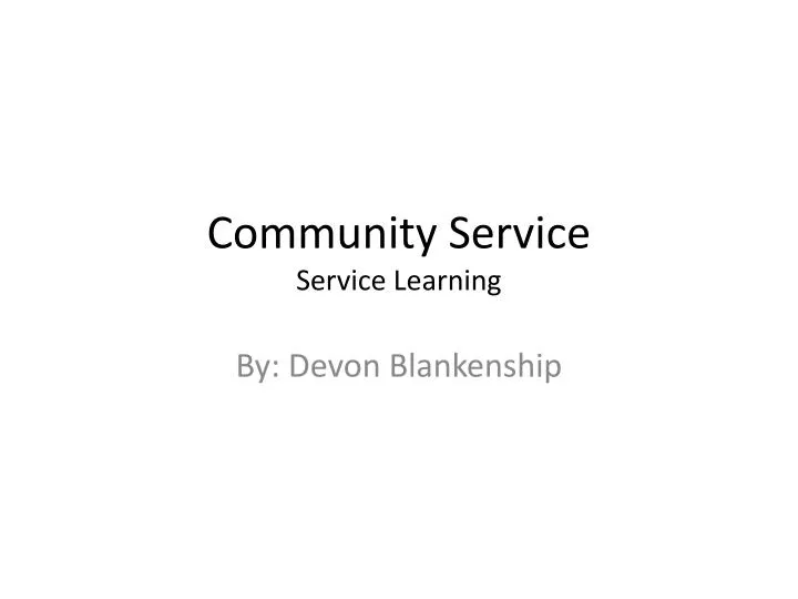 community service service learning