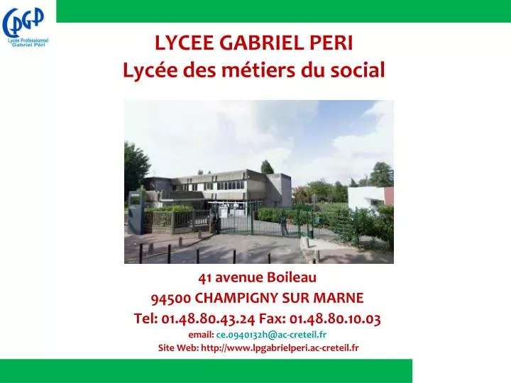 lycee gabriel peri lyc e des m tiers du social