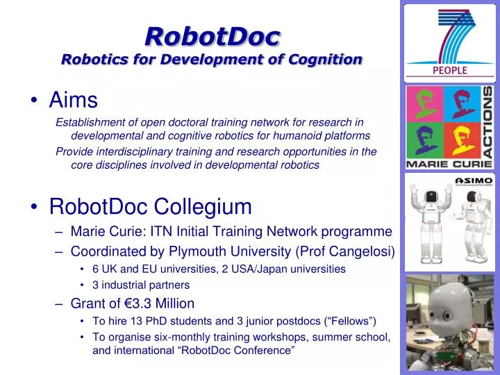 robotdoc robotics for development of cognition