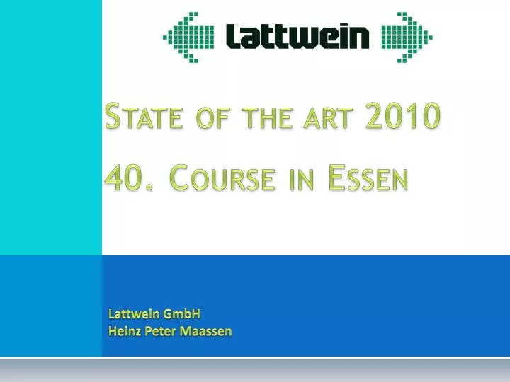 state of the art 2010 40 course in essen